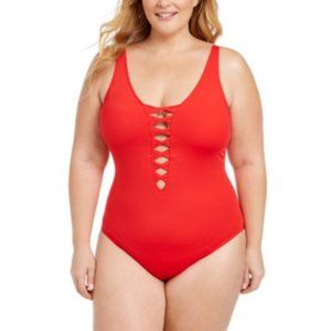 NWT Bleu Rod Beattie Red Scarlet Knotted One Piece